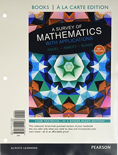 Stock image for Survey of Mathematics with Applications, A, a la Carte edition plus NEW MyLab Math with Pearson eText for sale by Campus Bookstore