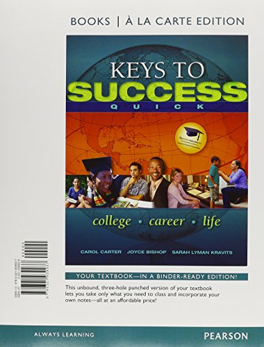 Imagen de archivo de Keys to Success Quick, Student Value Edition Plus NEW MyLab Student Success with Pearson eText -- Access Card Package a la venta por Iridium_Books