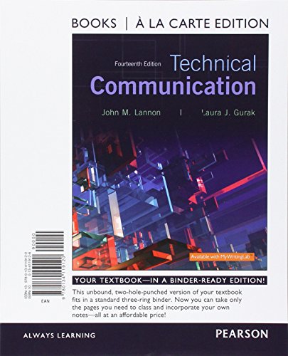 9780134119120: Technical Communication, Books a la Carte Edition (14th Edition)