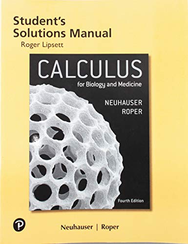 Imagen de archivo de Student Solutions Manual for Calculus for Biology and Medicine a la venta por HPB-Red