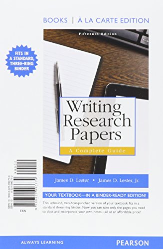 Imagen de archivo de Writing Research Papers: A Complete Guide, Books a la Carte Edition Plus MyLab Writing with Pearson eText -- Access Card Package (15th Edition) a la venta por Iridium_Books