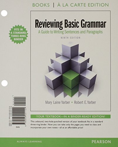 Imagen de archivo de Reviewing Basic Grammar, Books a la Carte Plus MyLab Writing with eText -- Access Card Package (9th Edition) a la venta por Keeps Books