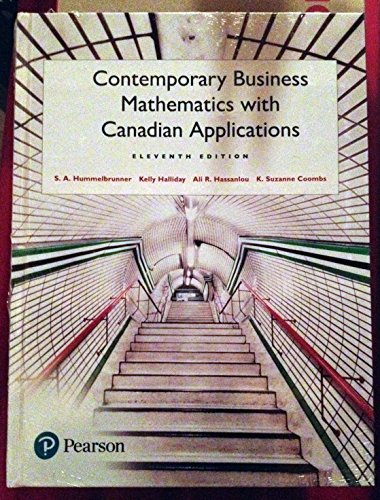 Imagen de archivo de Contemporary Business Mathematics with Canadian Applications a la venta por Better World Books: West