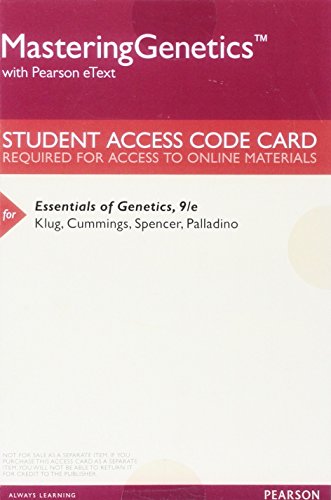 Beispielbild fr MasteringGenetics with Pearson eText -- ValuePack Access Card -- for Essentials of Genetics zum Verkauf von BooksRun