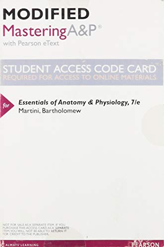 Imagen de archivo de Modified MasteringA&P with Pearson eText -- ValuePack Access Card -- for Essentials of Anatomy & Physiology a la venta por Textbooks_Source