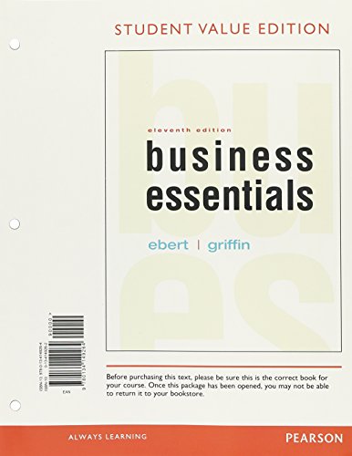 Beispielbild fr Business Essentials, Student Value Edition (11th Edition) zum Verkauf von HPB-Red