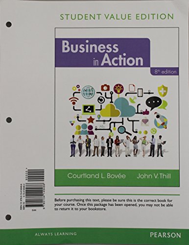 Stock image for Business in Action, Student Value Edition (8th Edition) for sale by SecondSale