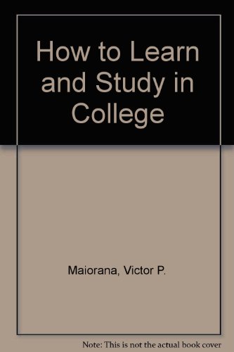 Stock image for How to Learn and Study in College for sale by HPB-Red