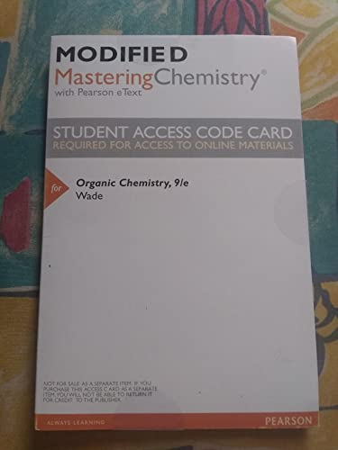 Beispielbild fr Modified MasteringChemistry with Pearson eText -- ValuePack Access Card -- for Organic Chemistry zum Verkauf von BooksRun