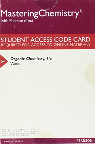 Imagen de archivo de Mastering Chemistry with Pearson eText -- ValuePack Access Card -- for Organic Chemistry a la venta por Revaluation Books