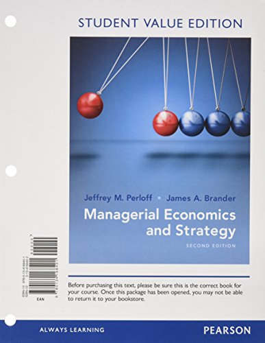 Imagen de archivo de Managerial Economics and Strategy, Student Value Edition a la venta por HPB-Red