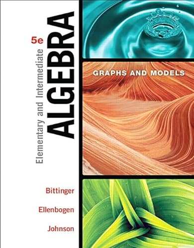 Beispielbild fr Elementary and Intermediate Algebra: Graphs and Models zum Verkauf von HPB-Red