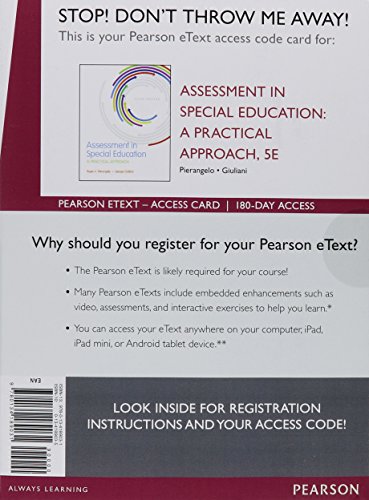 Beispielbild fr Assessment in Special Education: A Practical Approach -- Enhanced Pearson eText zum Verkauf von BombBooks