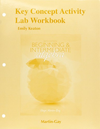 Stock image for Key Concept Activity Lab Workbook for Beginning & Intermediate Algebra for sale by HPB-Red