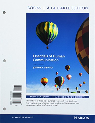 Immagine dell'editore per Essentials of Human Communication -- Books a la Carte (9th Edition) venduto da HPB-Red