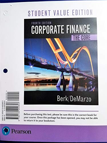 Stock image for Corporate Finance: The Core for sale by GoldBooks