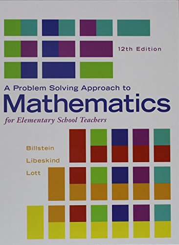 Stock image for Problem Solving Approach to Mathematics for Elementary School Teachers Activities Manual Math -- Glue-in Math Inside Star Sticker (12th Edition) [] Billstein, Rick Libeskind, Shlomo and Lott, Johnny for sale by College Campus