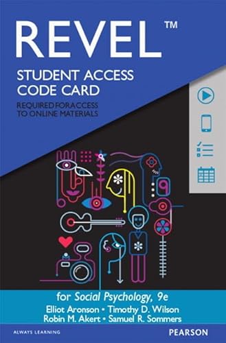 Stock image for REVEL for Social Psychology -- Access Code Card (9th Edition) for sale by SecondSale