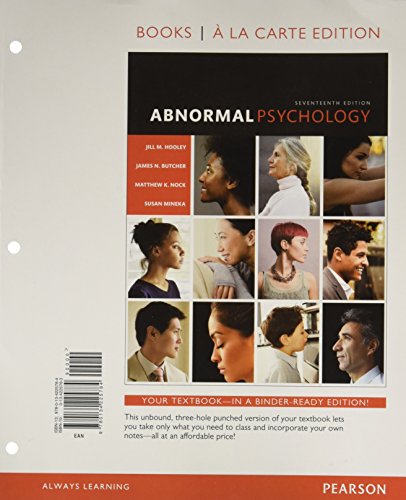 Stock image for Abnormal Psychology -- Books a la Carte (17th Edition) for sale by Irish Booksellers