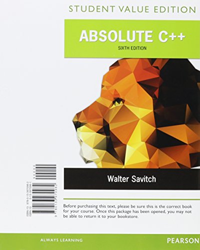 Stock image for Absolute C++, Student Value Edition Plus MyLab Programming with Pearson eText -- Access Card Package for sale by thebookforest.com