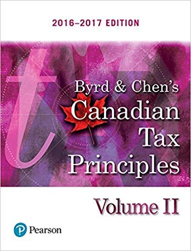 Imagen de archivo de Byrd & Chen's Canadian Tax Principles Volume II 2015-2016 Edition a la venta por Better World Books: West