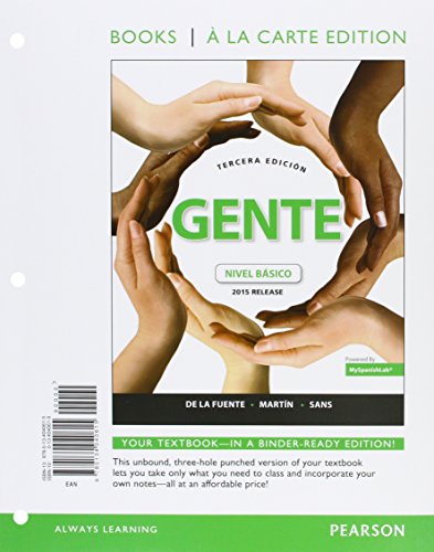 9780134244167: Gente: Nivel Basico, 2015 Release, Books a la Carte Plus Myspanishlab -- Access Card Package