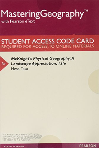 Beispielbild fr Mastering Geography with Pearson eText -- ValuePack Access Card -- for McKnight's Physical Geography: A Landscape Appreciation zum Verkauf von BooksRun