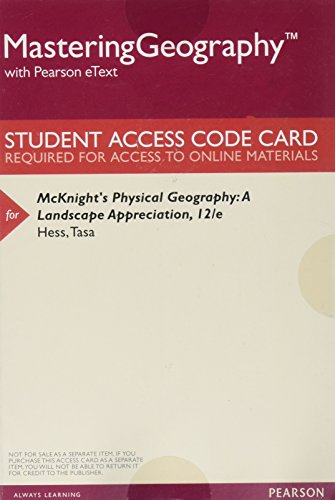 Stock image for Mastering Geography with Pearson eText -- ValuePack Access Card -- for McKnight's Physical Geography: A Landscape Appreciation for sale by Bulrushed Books