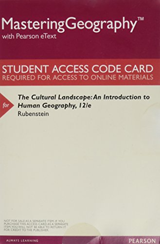 Stock image for Mastering Geography with Pearson eText -- ValuePack Access Card -- for The Cultural Landscape: An Introduction to Human Geography (12th Edition) for sale by BooksRun