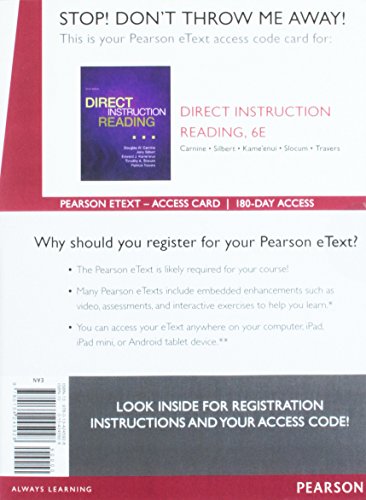 Beispielbild fr Direct Instruction Reading -- Enhanced Pearson eText zum Verkauf von BooksRun