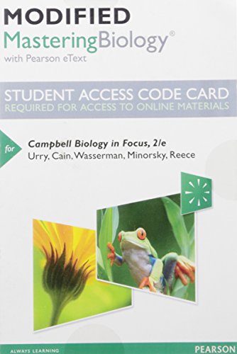 Stock image for Modified MasteringBiology with Pearson eText -- Standalone Access Card -- for Campbell Biology in Focus (2nd Edition) for sale by Facetextbooks