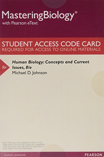 Imagen de archivo de MasteringBiology with Pearson eText -- ValuePack Access Card -- for Human Biology: Concepts and Current Issues a la venta por Textbooks_Source