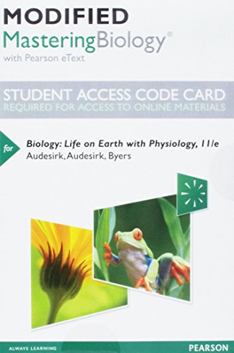 Stock image for Modified Mastering Biology with Pearson eText -- Standalone Access Card -- for Biology: Life on Earth with Physiology (11th Edition) for sale by Naymis Academic - EXPEDITED SHIPPING AVAILABLE
