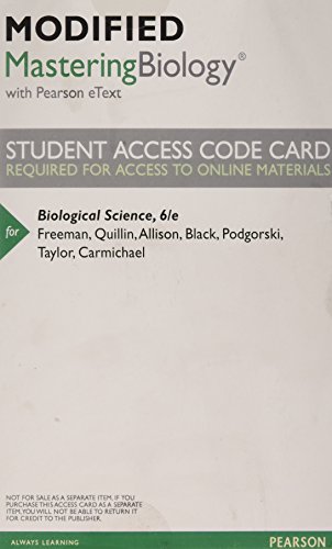 Stock image for Modified Mastering Biology with Pearson eText -- ValuePack Access Card -- for Biological Science (6th Edition) for sale by Textbooks_Source