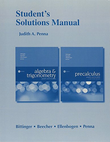 9780134265230: Student Solutions Manual for Algebra and Trigonometry: Graphs and Models