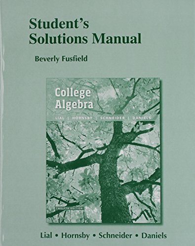 Beispielbild fr Student's Solutions Manual for College Algebra zum Verkauf von BookHolders