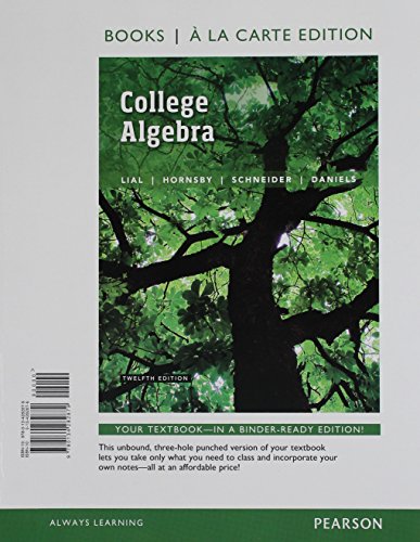 Beispielbild fr College Algebra, Books a la Carte Edition (12th Edition) zum Verkauf von SecondSale