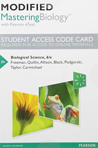 9780134294780: Modified Mastering Biology with Pearson eText -- Standalone Access Card -- for Biological Science (6th Edition)