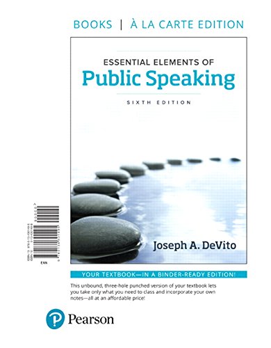 Stock image for Essential Elements of Public Speaking -- Books a la Carte (6th Edition) for sale by Wizard Books