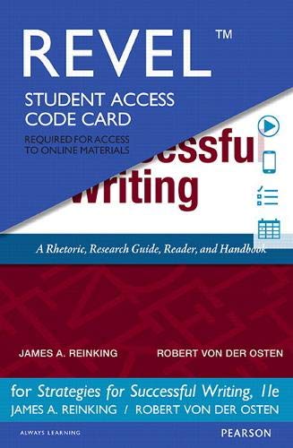 9780134309538: Strategies for Successful Writing Revel Access Code: A Rhetoric, Research Guide, Reader and Handbook -- Access Card