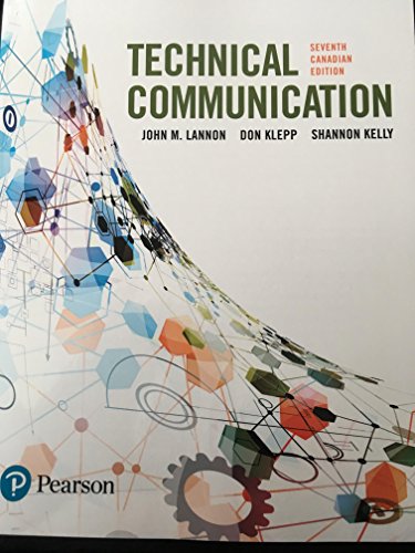 Beispielbild fr Technical Communications, Seventh Canadian Edition (7th Edition) zum Verkauf von SecondSale