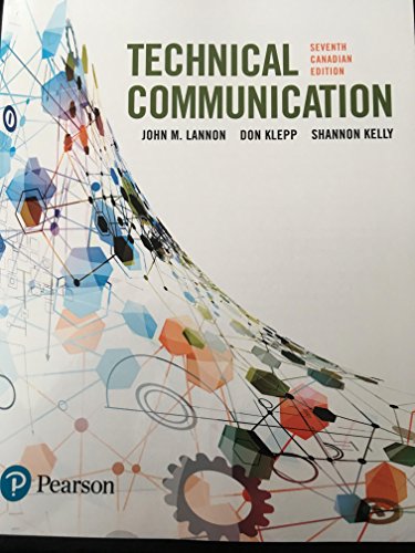 Imagen de archivo de Technical Communications, Seventh Canadian Edition (7th Edition) a la venta por Better World Books