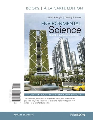 Stock image for Environmental Science: Toward A Sustainable Future, Books a la Carte Edition for sale by Textbooks_Source