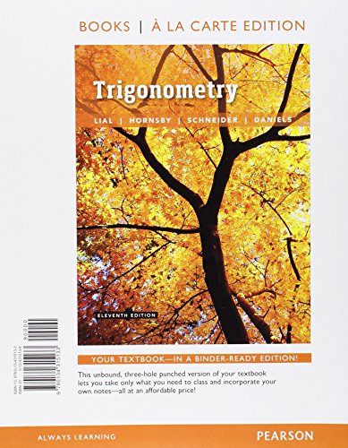Beispielbild fr Trigonometry, Books a la Carte Edition zum Verkauf von Better World Books