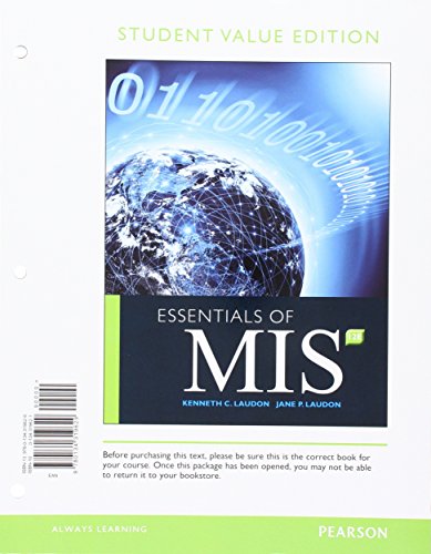 Stock image for Essentials of MIS for sale by Better World Books