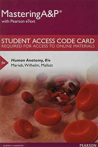 Stock image for Mastering A&P with Pearson eText -- Standalone Access Card -- for Human Anatomy (8th Edition) for sale by Wrigley Books