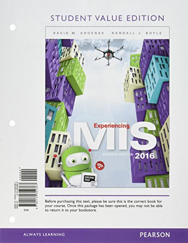 Imagen de archivo de Experiencing MIS, Student Value Edition (7th Edition) a la venta por SecondSale