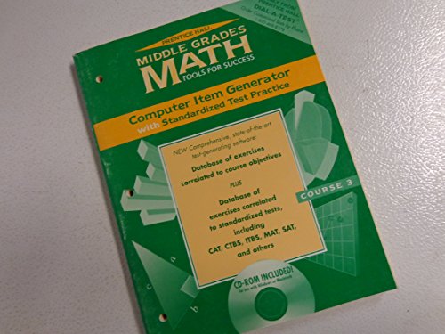 Imagen de archivo de Middle Grades Math Tools for Success Computer Item Generator with Standardized Test Practice CD-ROM Included (Course 2) a la venta por Better World Books