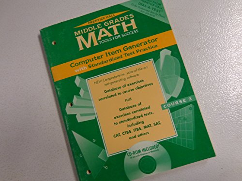 Stock image for Middle Grades Math Tools for Success Computer Item Generator with Standardized Test Practice CD-ROM Included (Course 2) for sale by Better World Books