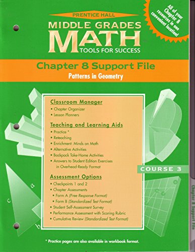 Stock image for Prentice Hall Middle Grades Math: Tools for Success Course 3 Chapter 8 Support File, Patterns in Geometry for sale by Wonder Book